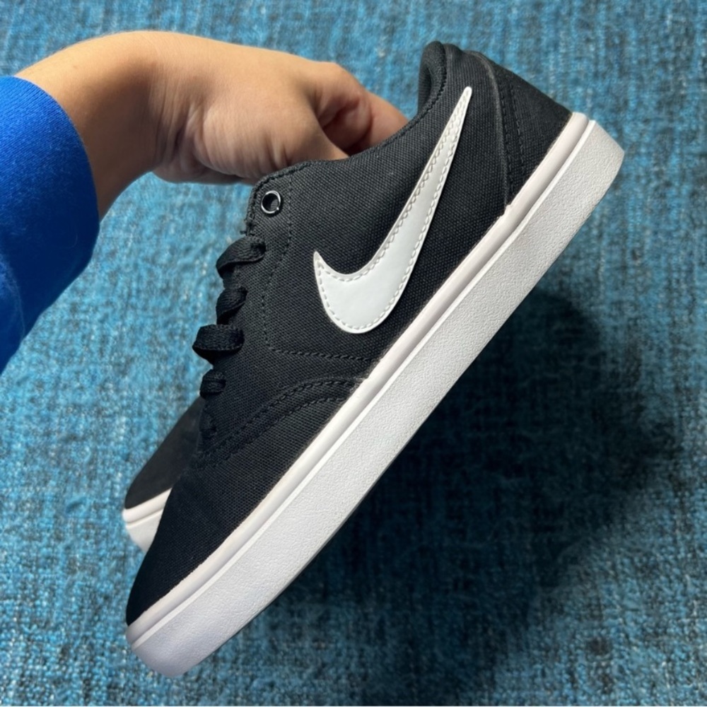 Nike SB Check Solar Canvas Sneakers in Black White - Picture 5 of 7